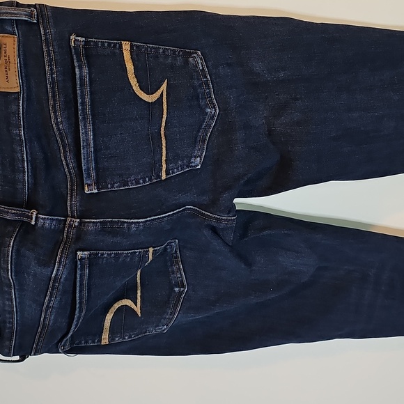 American Eagle Size 6 Super Stretch X Dark Blue Skinny Jeggings - Picture 4 of 8